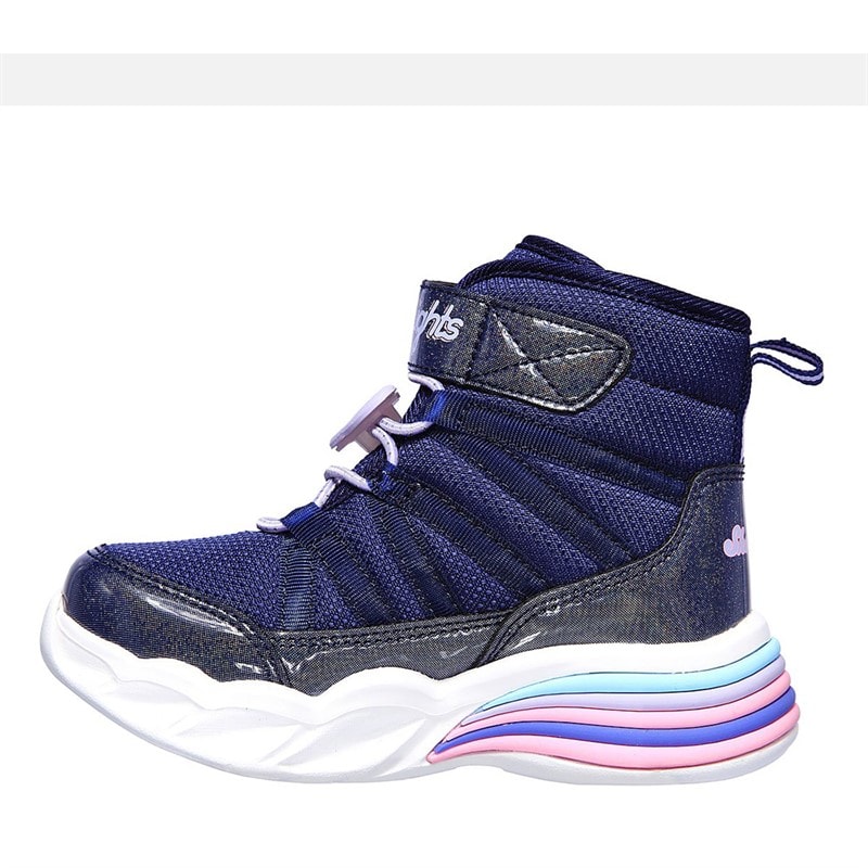 SKECHERS Girls Love To Shine Sweetheart Light Boots Navy Lavender - Image 5