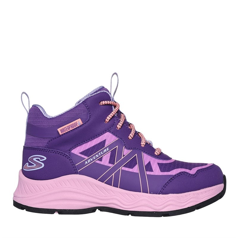 SKECHERS Girls Adventure Blitz Fun Pursuit Waterproof Shoes Purple Light Blue