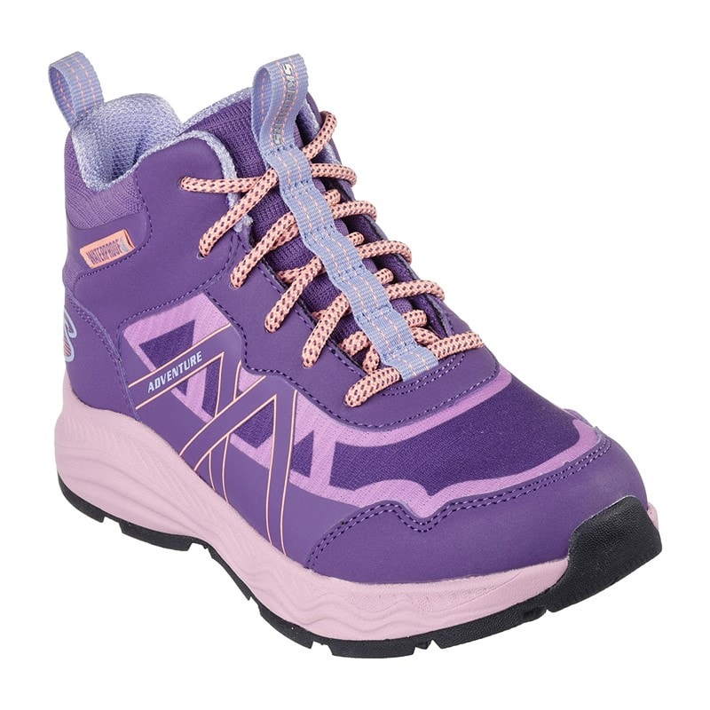 SKECHERS Girls Adventure Blitz Fun Pursuit Waterproof Shoes Purple Light Blue - Image 3