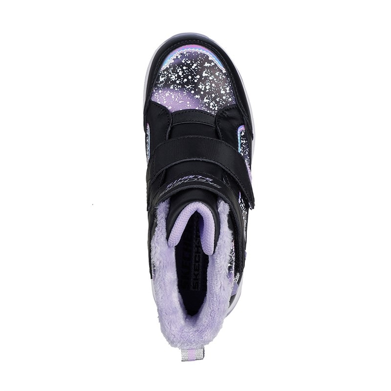 SKECHERS Girls Storm Blazer Waterproof Shoes Black Lavender - Image 4