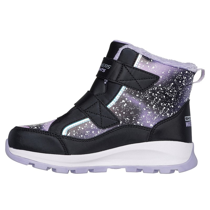 SKECHERS Girls Storm Blazer Waterproof Shoes Black Lavender - Image 5