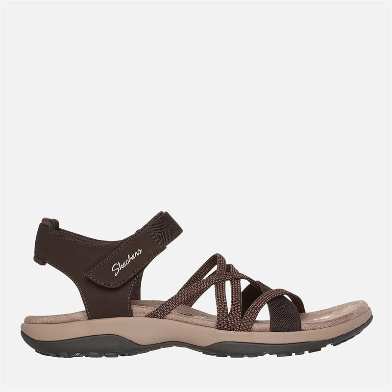 SKECHERS Womens Reggae Slim Sandals Chocolate - Image 1