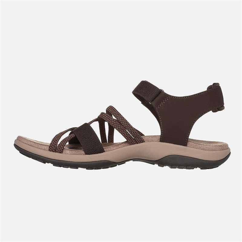 SKECHERS Womens Reggae Slim Sandals Chocolate - Image 5