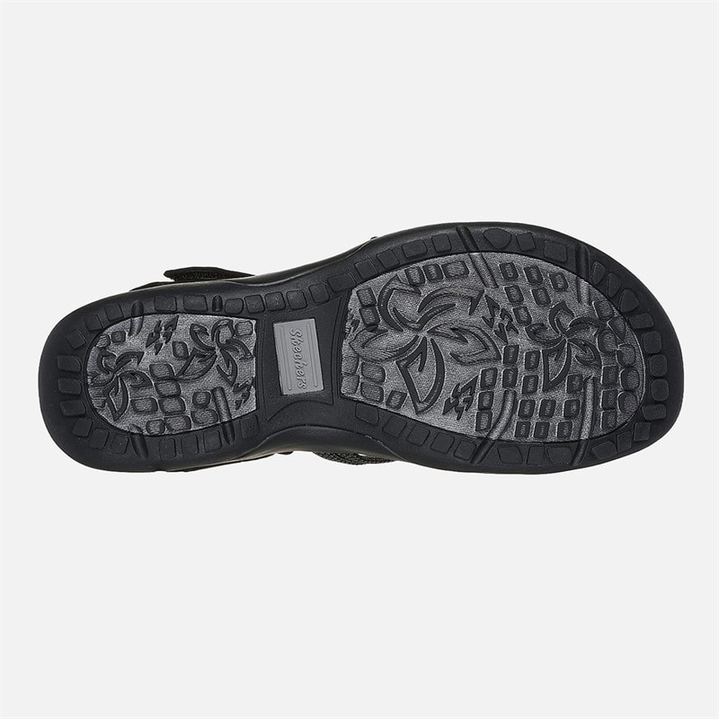 SKECHERS Womens Reggae Slim Sandals Black - Image 2