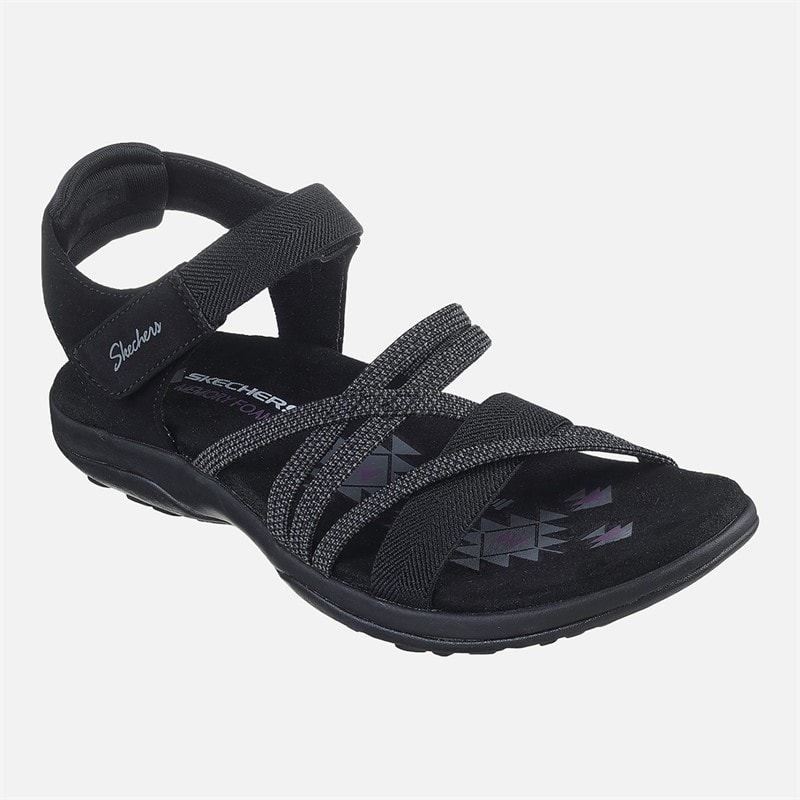 SKECHERS Womens Reggae Slim Sandals Black - Image 4