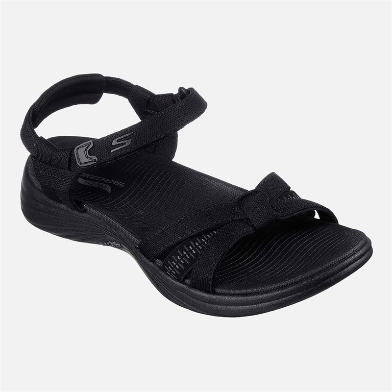SKECHERS Womens Gowalk Arch Fit Sandals Black Grey - Image 4