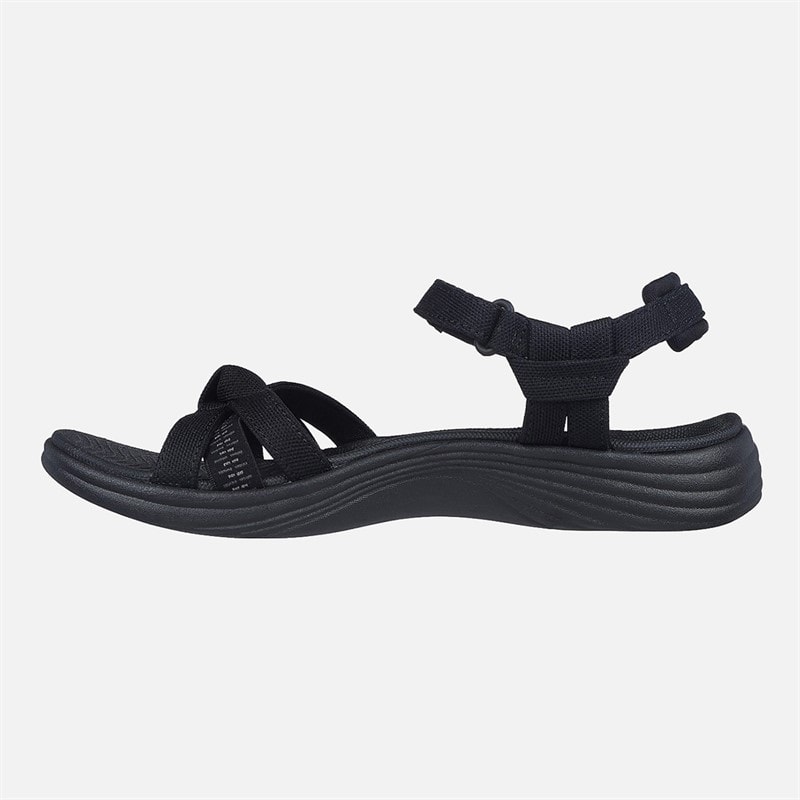SKECHERS Womens Gowalk Arch Fit Sandals Black Grey - Image 5