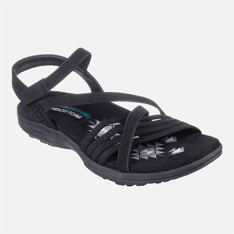 SKECHERS Womens Reggae Slim Sandals Black - Image 4