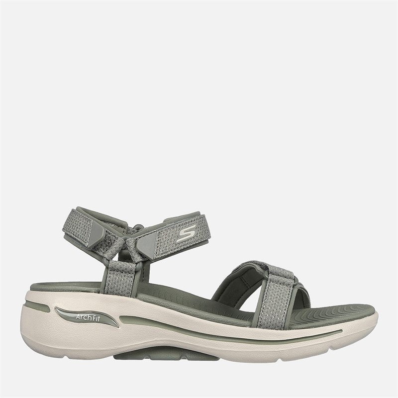 SKECHERS Womens Gowalk Arch Fit Sandals Olive - Image 1