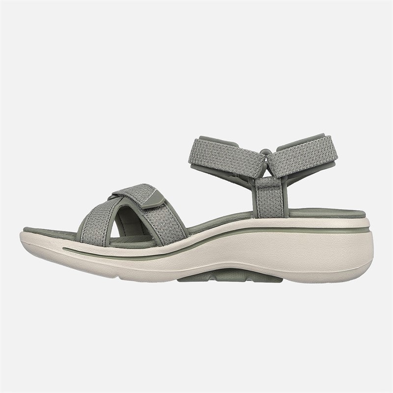 SKECHERS Womens Gowalk Arch Fit Sandals Olive - Image 5