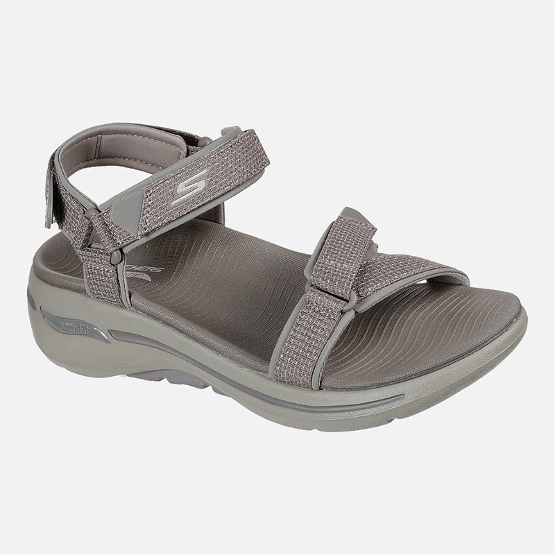SKECHERS Womens Gowalk Arch Fit Sandals Dark Taupe - Image 3