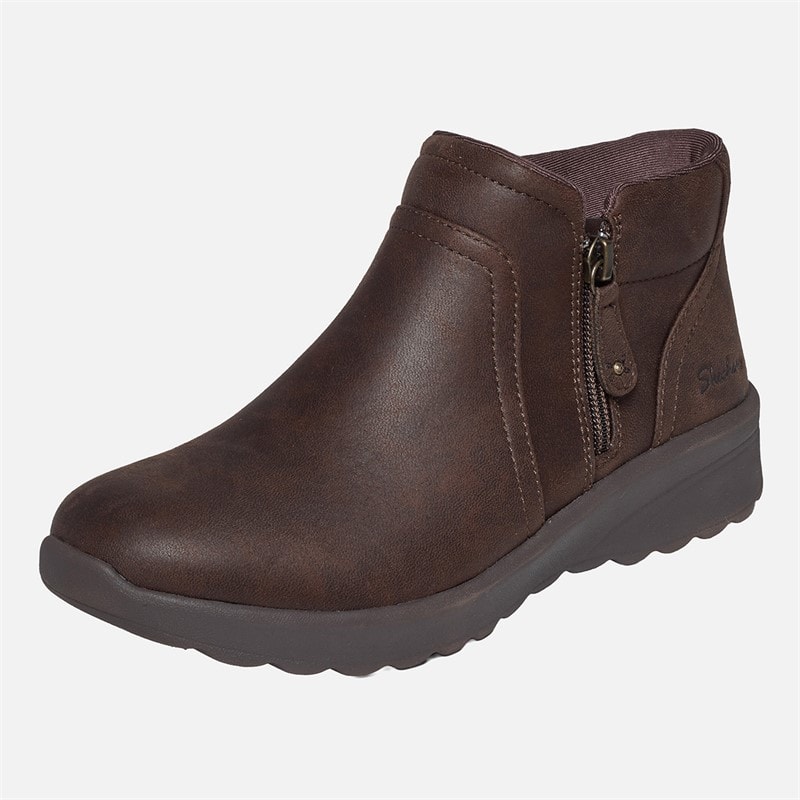 SKECHERS Womens Lovely Vibe Boots Brown - Image 3