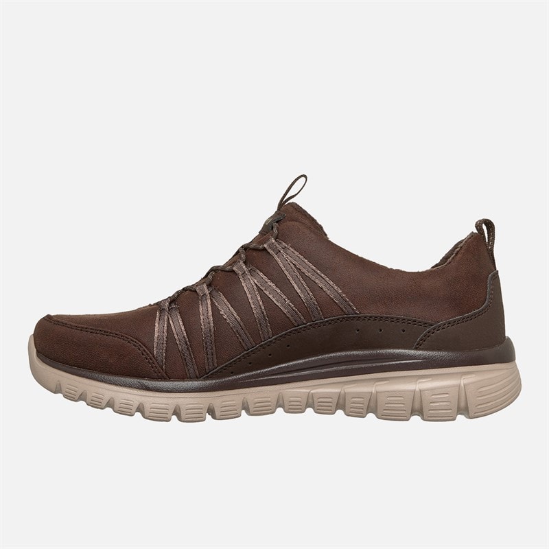 SKECHERS Womens Graceful Cozy Hug Sneakers Brown - Image 5