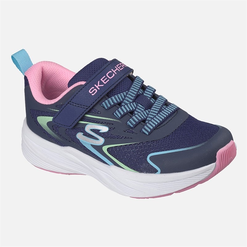 SKECHERS Girls Microspec Tread Hyper Speed Sneakers Navy - Image 3