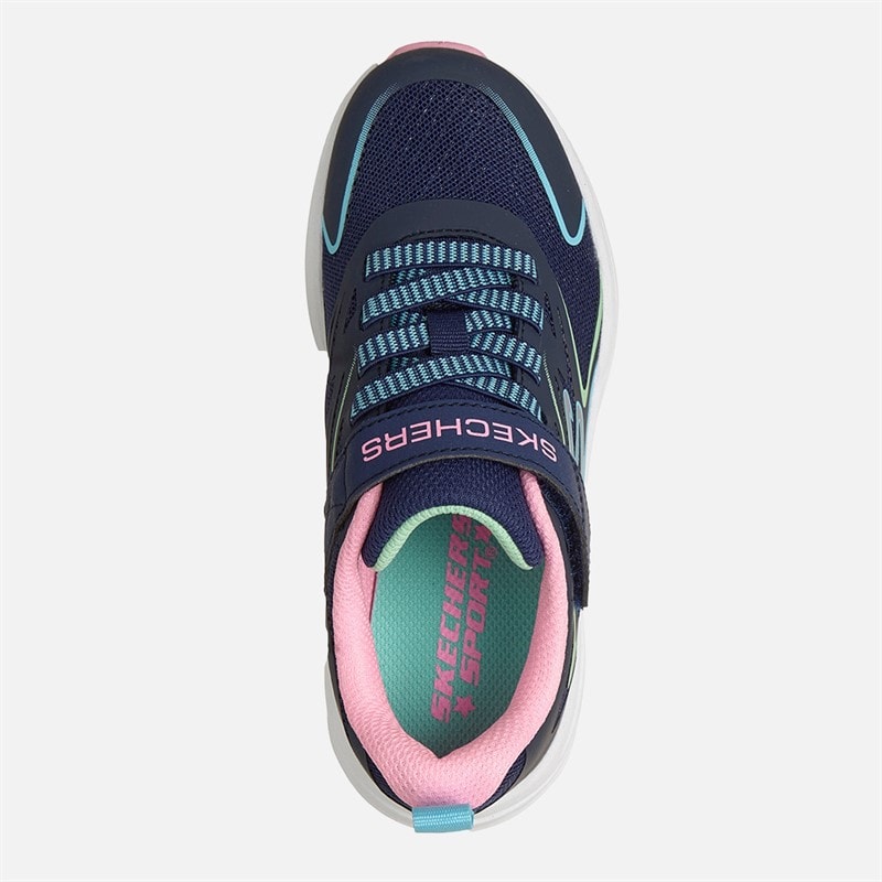 SKECHERS Girls Microspec Tread Hyper Speed Sneakers Navy - Image 4
