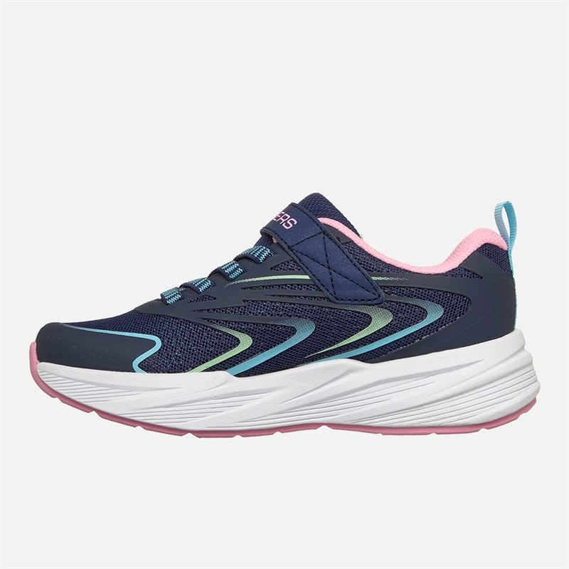 SKECHERS Girls Microspec Tread Hyper Speed Sneakers Navy - Image 5