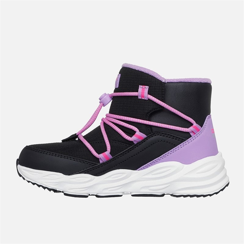SKECHERS Girls Turbo Tread Waterproof Slip Ins Sneakers Black - Image 5