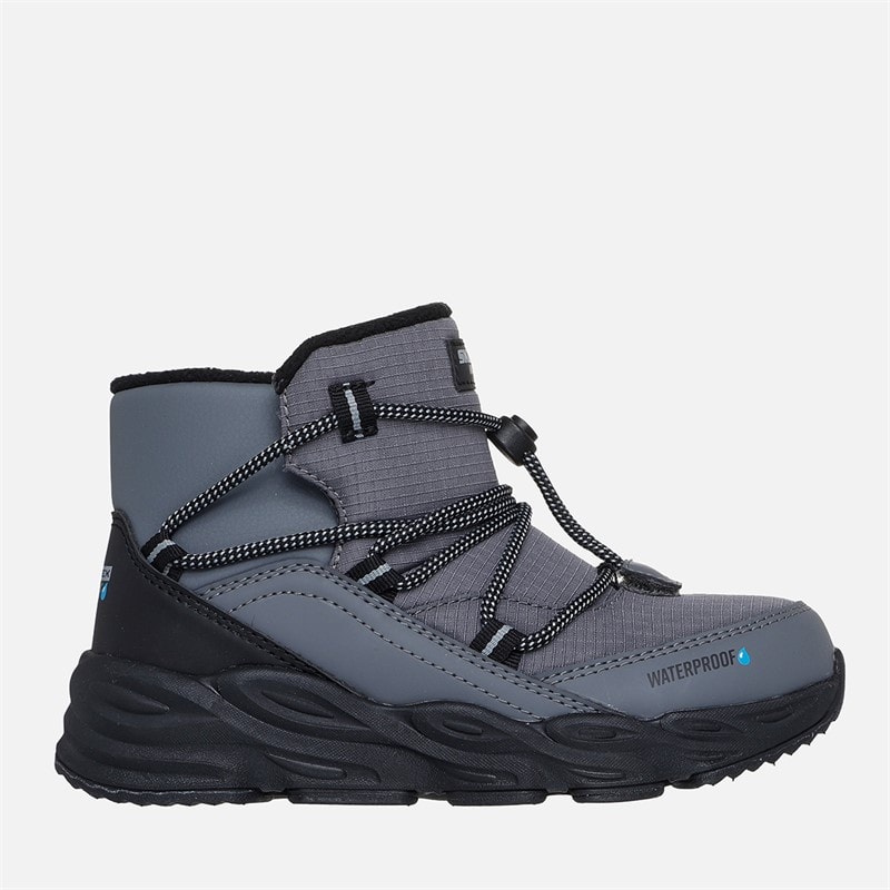 SKECHERS Boys Turbo Tread Waterproof Slip Ins Sneakers Gray