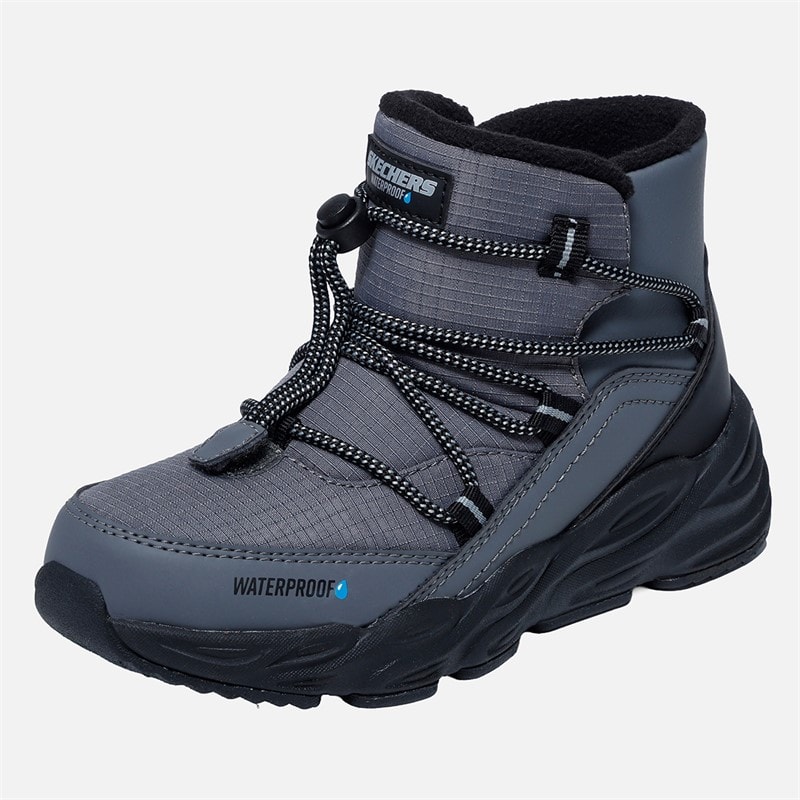 SKECHERS Boys Turbo Tread Waterproof Slip Ins Sneakers Gray - Image 3