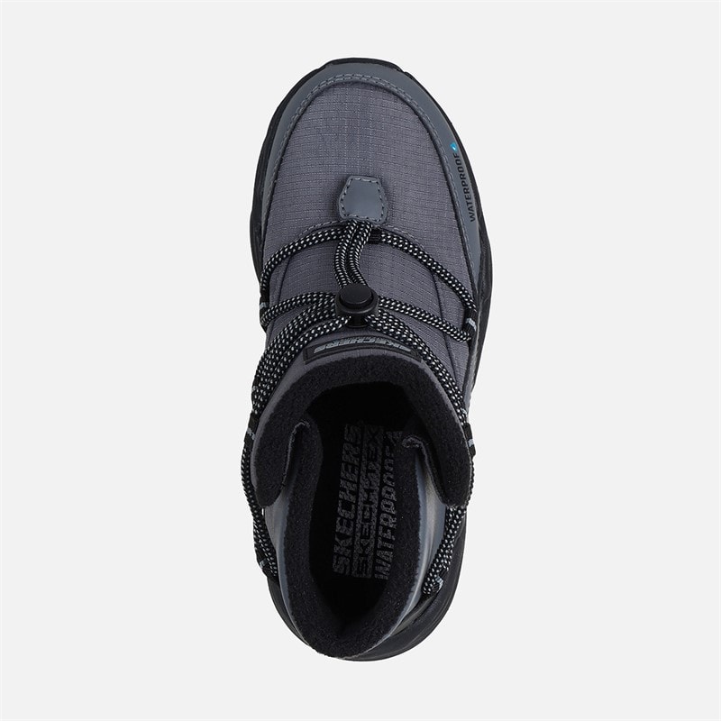 SKECHERS Boys Turbo Tread Waterproof Slip Ins Sneakers Gray - Image 4