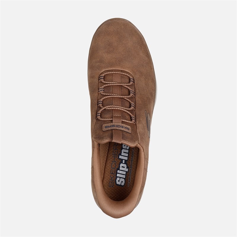 SKECHERS Mens Summits Korlo Slip Ins Sneakers Brown - Image 4