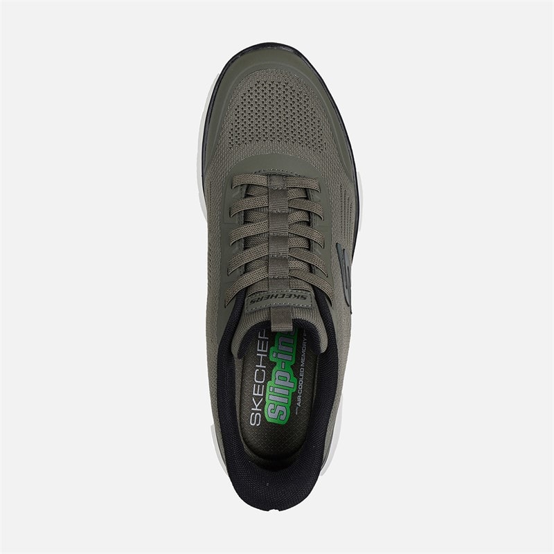 SKECHERS Mens Summits Leyter Slip Ins Sneakers Olive - Image 4