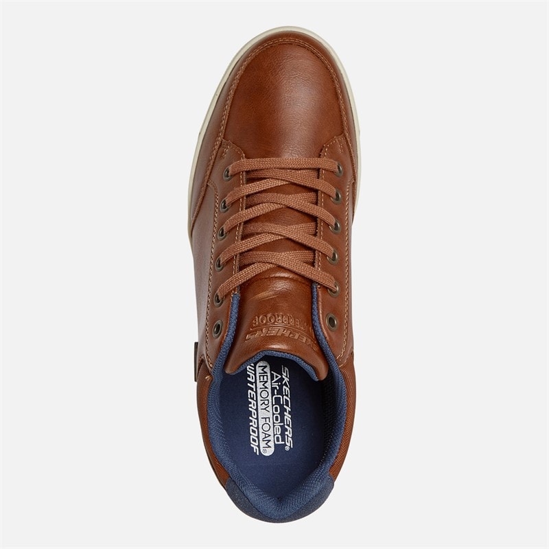 SKECHERS Mens Waterproof Cavell Sparkman Trainers Luggage Brown - Image 4