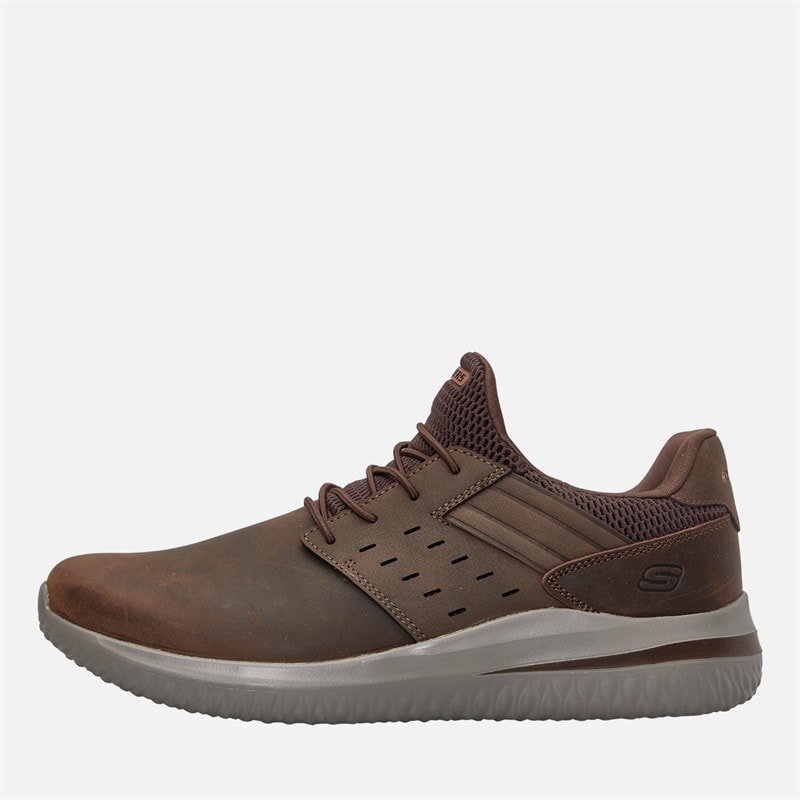 SKECHERS Mens Delson 3.0 Ezra Shoes Dark Brown - Image 1