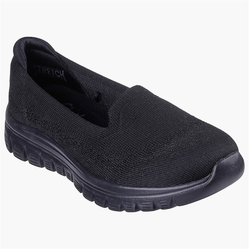 SKECHERS Womens Graceful Sneakers Black - Image 3