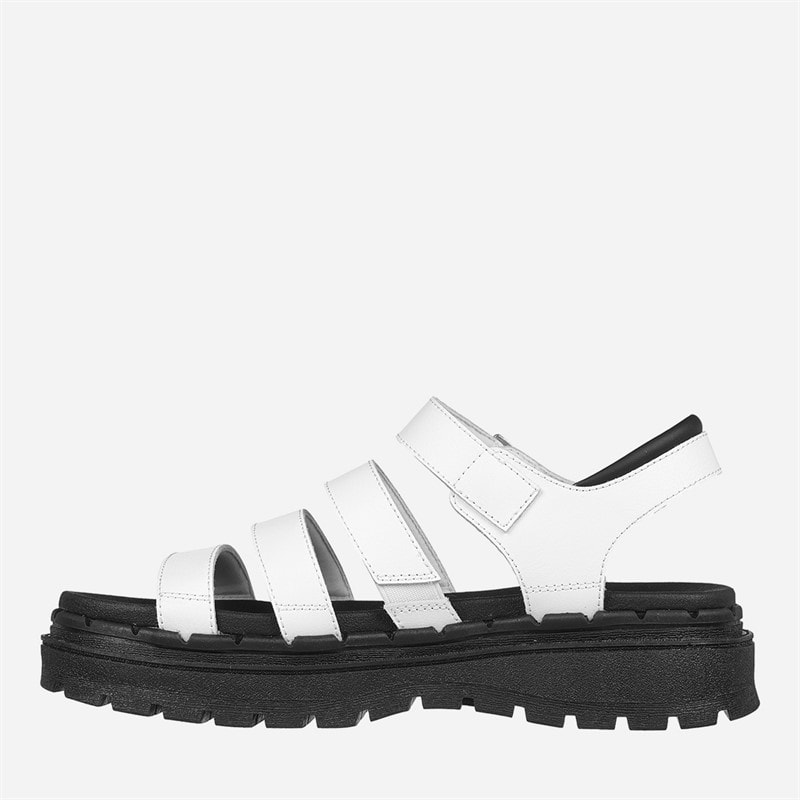 SKECHERS Womens Jammers Poppin Sandals White - Image 5