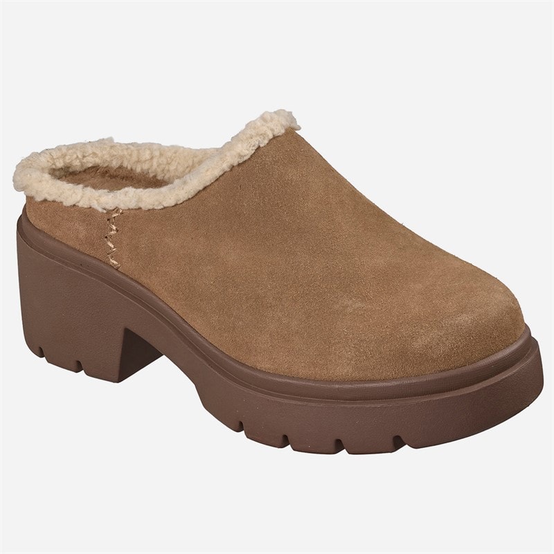 SKECHERS Womens Cozy City Open Back Slippers Chestnut - Image 3