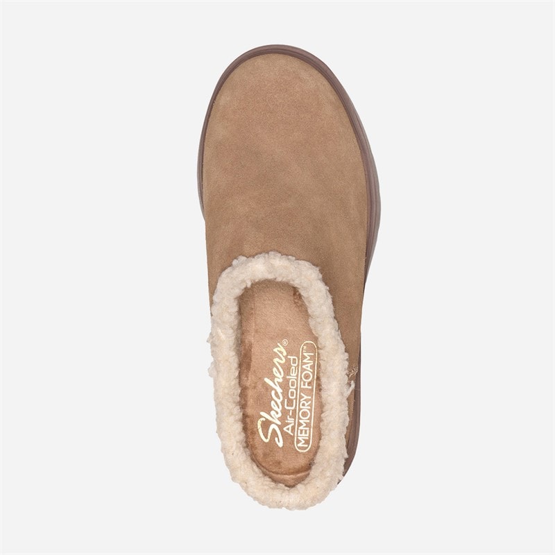 SKECHERS Womens Cozy City Open Back Slippers Chestnut - Image 4