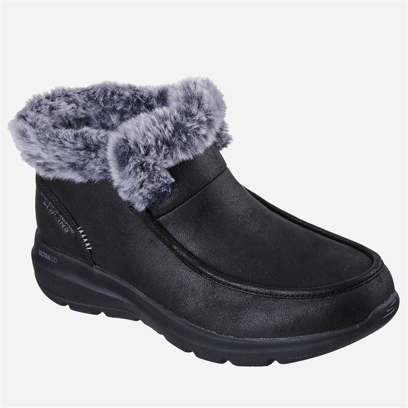 SKECHERS Womens Slip Ins Glacial Untra Cozy Getaway Boots Black - Image 3
