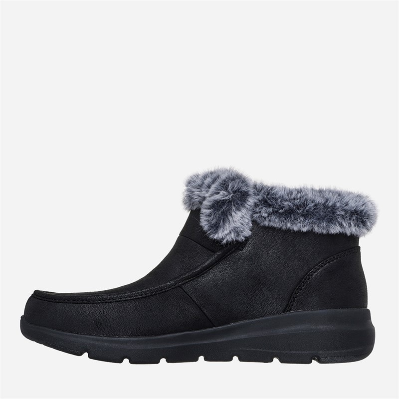 SKECHERS Womens Slip Ins Glacial Untra Cozy Getaway Boots Black - Image 5