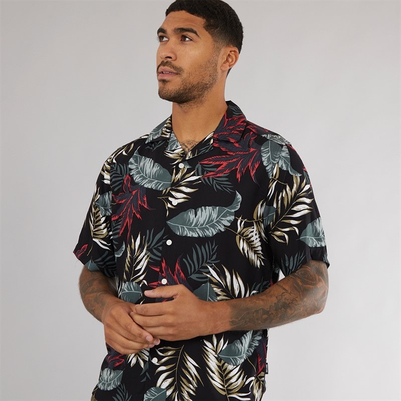 ONLY & SONS Mens Wayne Short Sleeve Viscose Shirt Black - Image 1