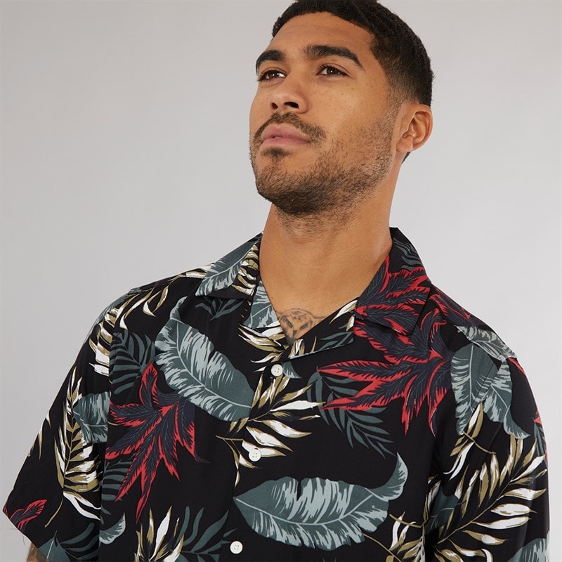 ONLY & SONS Mens Wayne Short Sleeve Viscose Shirt Black - Image 3