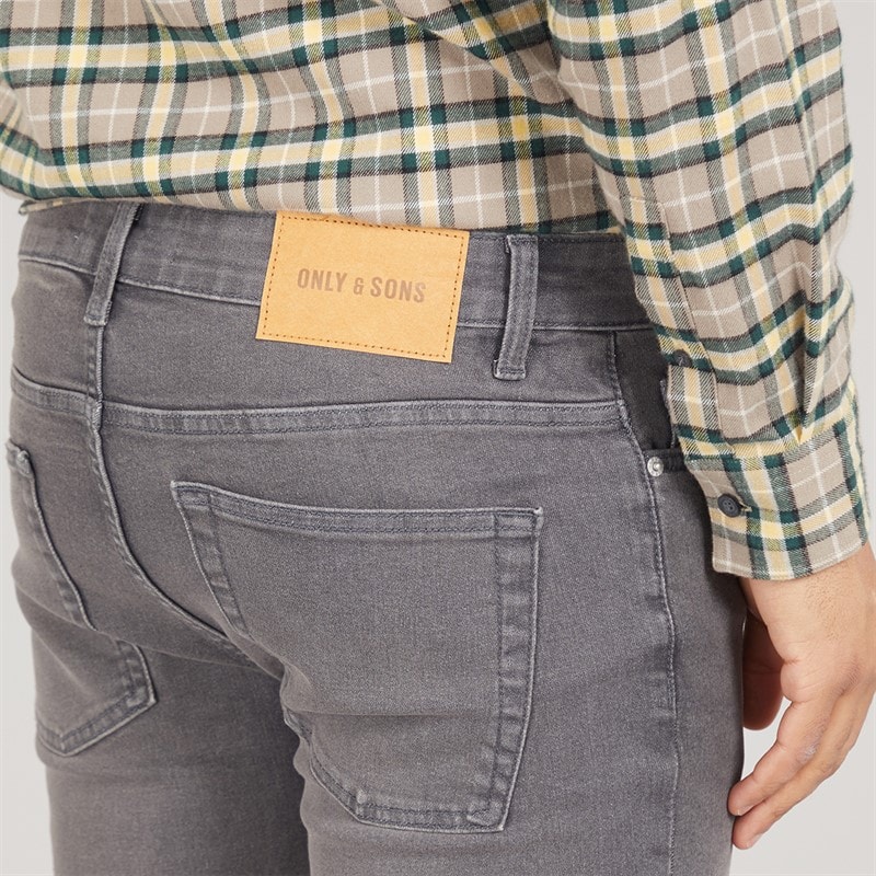 ONLY & SONS Mens Loom Slim Fit Jeans Grey Denim - Image 3