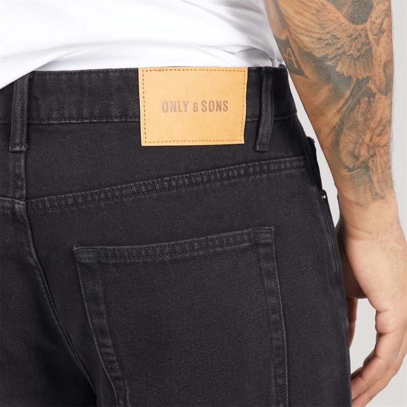 ONLY & SONS Mens Edge Straight Fit Jeans Black Denim - Image 3