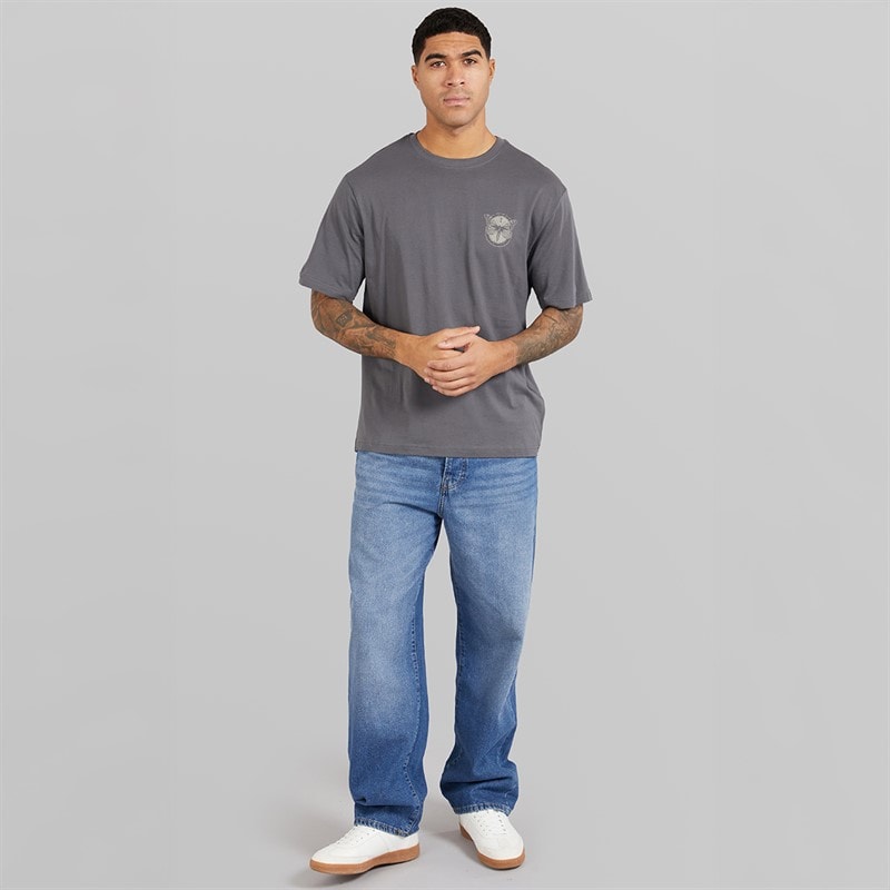ONLY & SONS Mens Tristan Relaxed T-Shirt Grey Pinstripe/Butterflies - Image 4