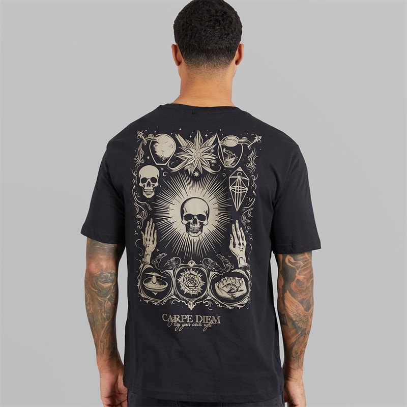 ONLY & SONS Mens Tristan Relaxed T-Shirt Black/Skull - Image 3