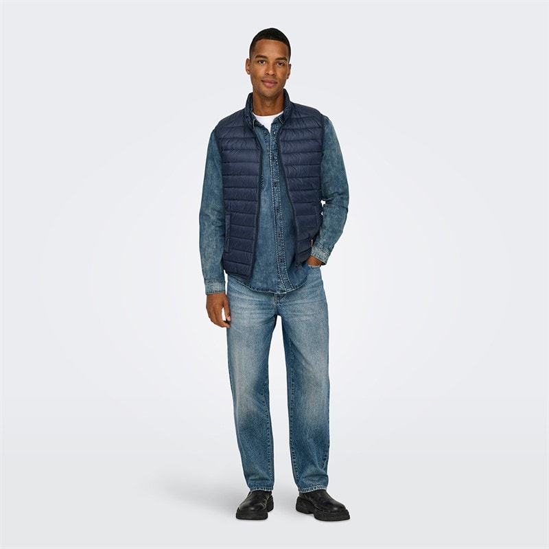 ONLY & SONS Mens Edge Straight Jeans Medium Blue Denim - Image 2