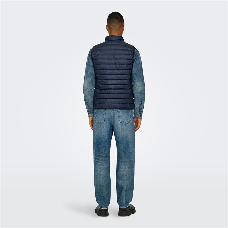 ONLY & SONS Mens Edge Straight Jeans Medium Blue Denim - Image 3