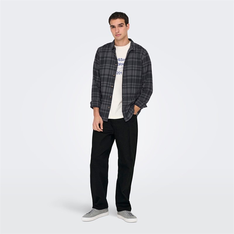 ONLY & SONS Mens Fade Loose Jeans Black Denim - Image 2