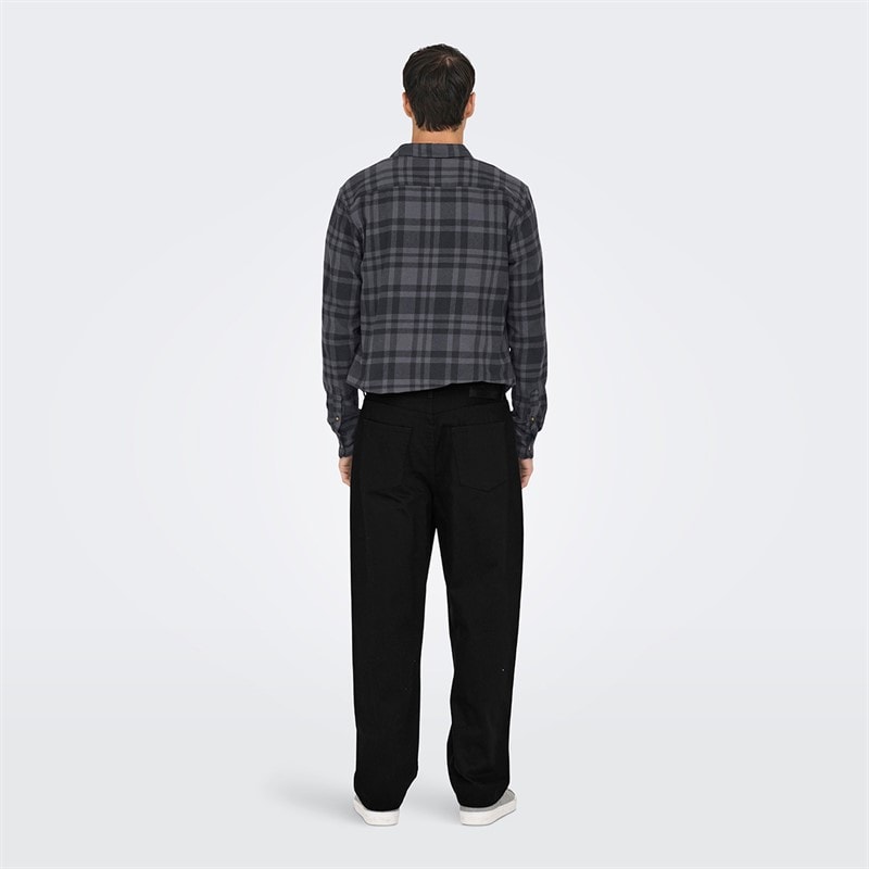 ONLY & SONS Mens Fade Loose Jeans Black Denim - Image 3