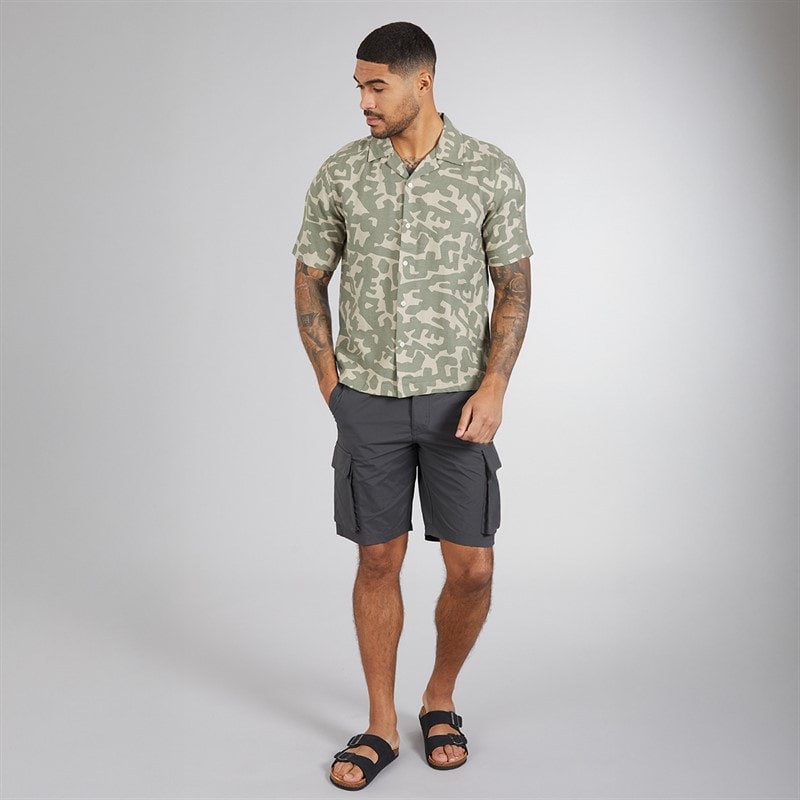 ONLY & SONS Mens Den Summer Resort Short Sleeve Shirt Agave Green - Image 3