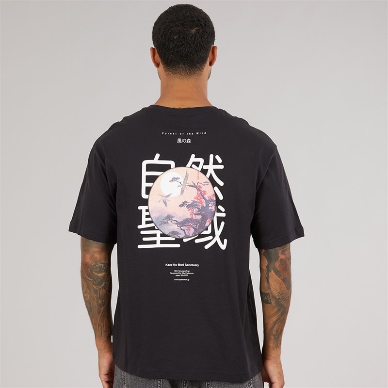 ONLY & SONS Mens Tristan Relaxed Mori T-Shirt Black Onyx - Image 3