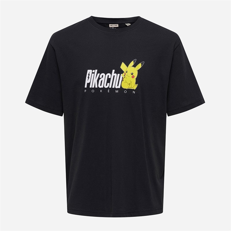 ONLY & SONS Boys Pokemon T-Shirt Jet Black - Image 1