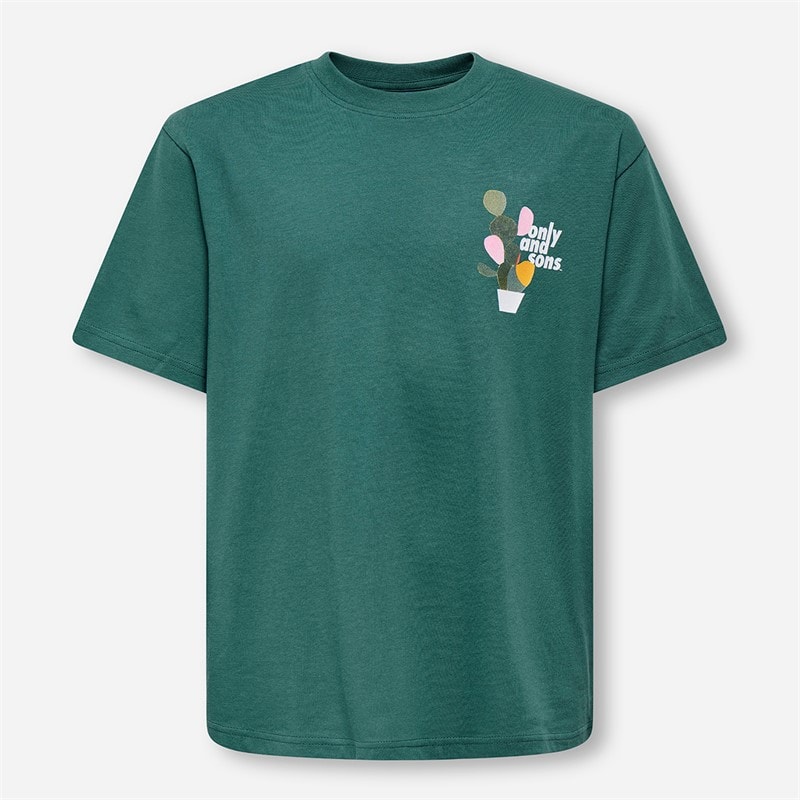 ONLY & SONS Boys Fred Beaufort T-Shirt Mallard Green - Image 2