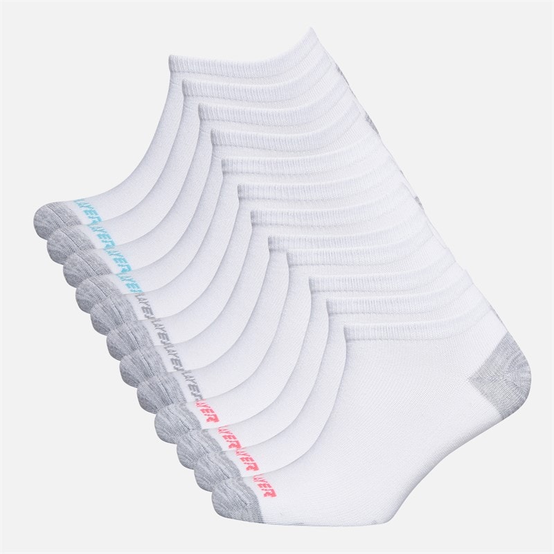 Pro Player Womens Twelve Pack No Show Socks White/Bright