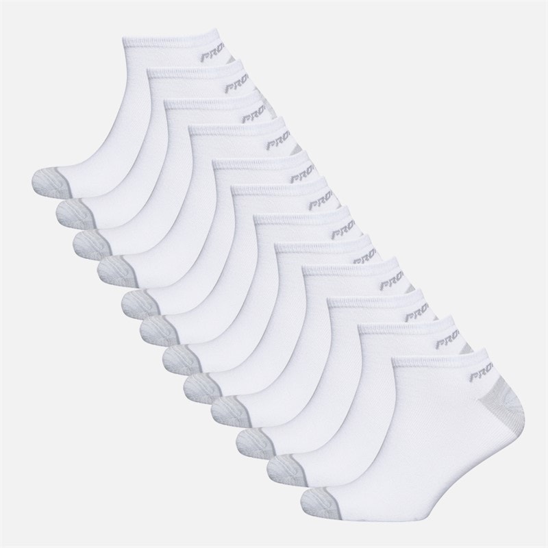 Pro Player Mens Twelve Pack No Show Socks White/Grey - Image 1